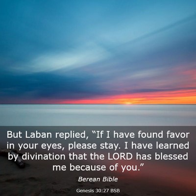 Picture 03 - Genesis 30:27 BSB - But Laban replied, “If I have found favor in - Bible Verse Picture