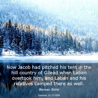 Picture 03 - Genesis 31:25 BSB - Now Jacob had pitched his tent in the hill - Bible Verse Picture