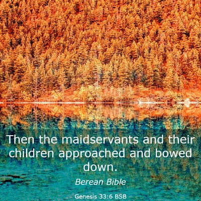 Picture 03 - Genesis 33:6 BSB - Then the maidservants and their children - Bible Verse Picture