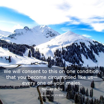 Picture 03 - Genesis 34:15 BSB - We will consent to this on one condition, that - Bible Verse Picture