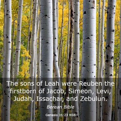 Picture 03 - Genesis 35:23 BSB - The sons of Leah were Reuben the firstborn of - Bible Verse Picture