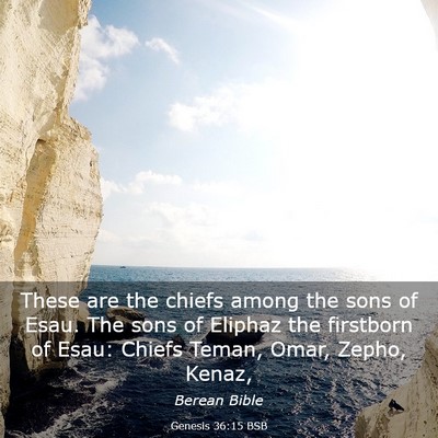 Picture 03 - Genesis 36:15 BSB - These are the chiefs among the sons of Esau. The - Bible Verse Picture