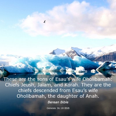 Picture 03 - Genesis 36:18 BSB - These are the sons of Esau’s wife Oholibamah: - Bible Verse Picture