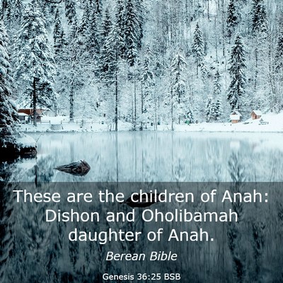 Picture 03 - Genesis 36:25 BSB - These are the children of Anah: Dishon and - Bible Verse Picture