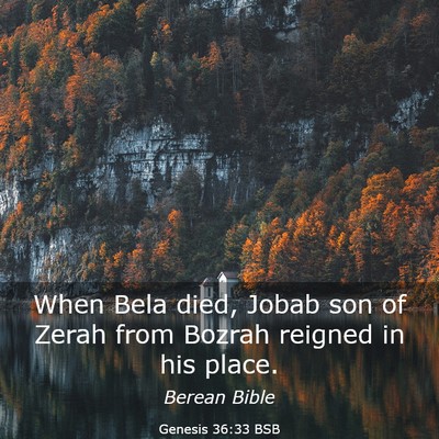 Picture 03 - Genesis 36:33 BSB - When Bela died, Jobab son of Zerah from Bozrah - Bible Verse Picture