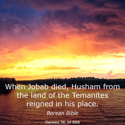 Picture 03 - Genesis 36:34 BSB - When Jobab died, Husham from the land of the - Bible Verse Picture