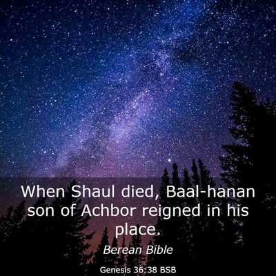 Picture 03 - Genesis 36:38 BSB - When Shaul died, Baal-hanan son of Achbor reigned - Bible Verse Picture