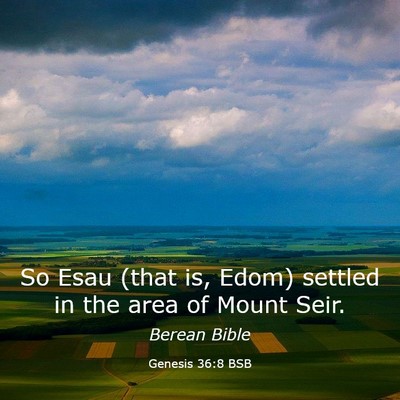 Picture 03 - Genesis 36:8 BSB - So Esau (that is, Edom) settled in the area of - Bible Verse Picture