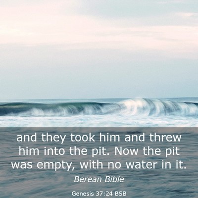 Picture 03 - Genesis 37:24 BSB - and they took him and threw him into the pit. Now - Bible Verse Picture