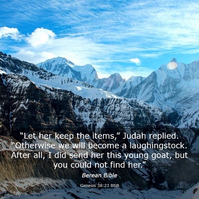 Picture 03 - Genesis 38:23 BSB - “Let her keep the items,” Judah replied. - Bible Verse Picture