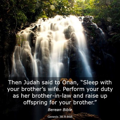 Picture 03 - Genesis 38:8 BSB - Then Judah said to Onan, “Sleep with your - Bible Verse Picture