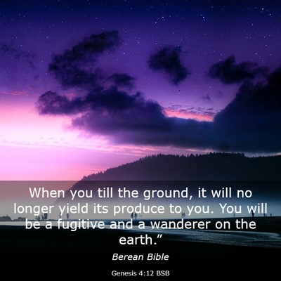 Picture 03 - Genesis 4:12 BSB - When you till the ground, it will no longer yield - Bible Verse Picture