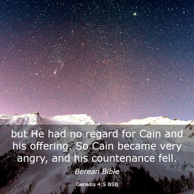 Picture 03 - Genesis 4:5 BSB - but He had no regard for Cain and his offering. - Bible Verse Picture