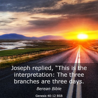 Picture 03 - Genesis 40:12 BSB - Joseph replied, “This is the interpretation: - Bible Verse Picture