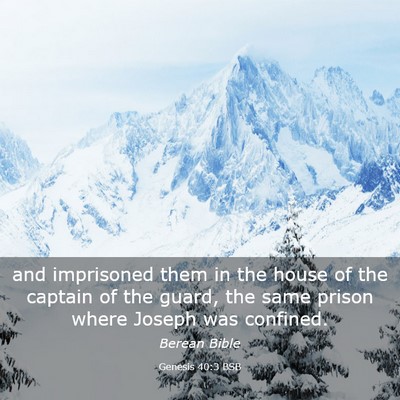 Picture 03 - Genesis 40:3 BSB - and imprisoned them in the house of the captain - Bible Verse Picture