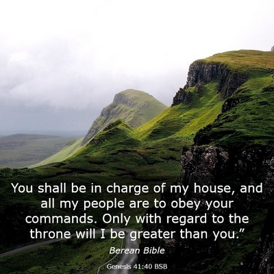Picture 03 - Genesis 41:40 BSB - You shall be in charge of my house, and all my - Bible Verse Picture