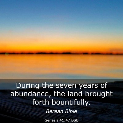 Picture 03 - Genesis 41:47 BSB - During the seven years of abundance, the land - Bible Verse Picture