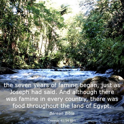 Picture 03 - Genesis 41:54 BSB - the seven years of famine began, just as Joseph - Bible Verse Picture