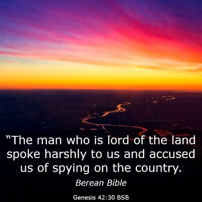 Picture 03 - Genesis 42:30 BSB - “The man who is lord of the land spoke harshly - Bible Verse Picture