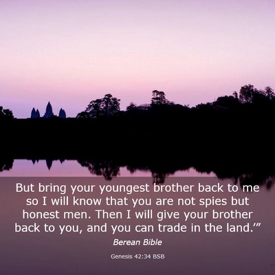 Picture 03 - Genesis 42:34 BSB - But bring your youngest brother back to me so I - Bible Verse Picture