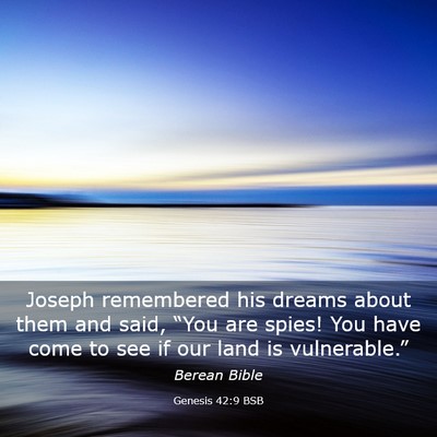 Picture 03 - Genesis 42:9 BSB - Joseph remembered his dreams about them and said, - Bible Verse Picture