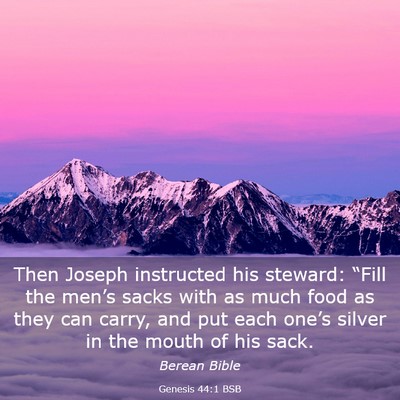 Picture 03 - Genesis 44:1 BSB - Then Joseph instructed his steward: “Fill the - Bible Verse Picture