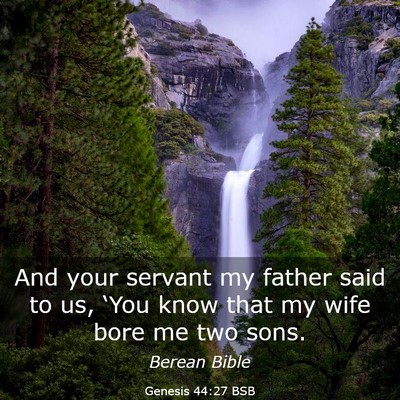 Picture 03 - Genesis 44:27 BSB - And your servant my father said to us, ‘You - Bible Verse Picture