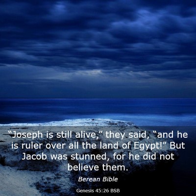 Picture 03 - Genesis 45:26 BSB - “Joseph is still alive,” they said, “and he - Bible Verse Picture