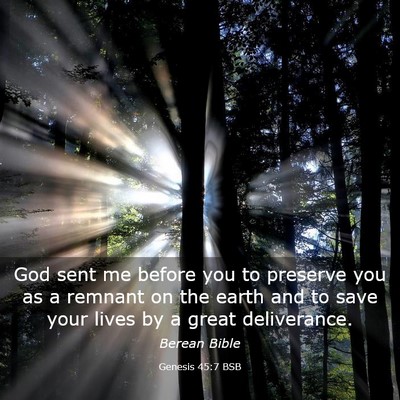 Picture 03 - Genesis 45:7 BSB - God sent me before you to preserve you as a - Bible Verse Picture