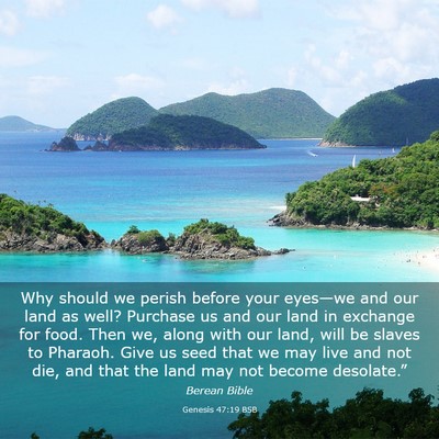 Picture 03 - Genesis 47:19 BSB - Why should we perish before your eyes—we and - Bible Verse Picture