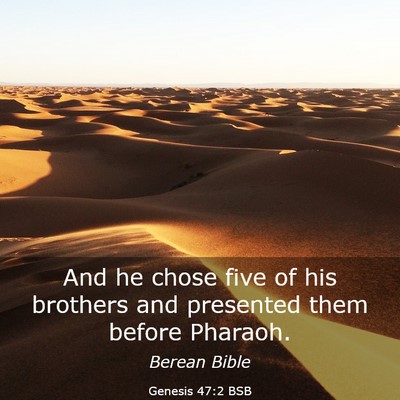 Picture 03 - Genesis 47:2 BSB - And he chose five of his brothers and presented - Bible Verse Picture