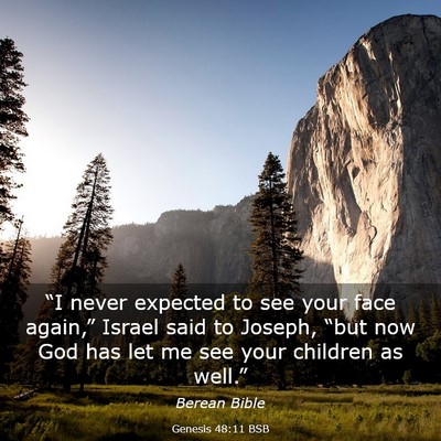 Picture 03 - Genesis 48:11 BSB - “I never expected to see your face again,” - Bible Verse Picture