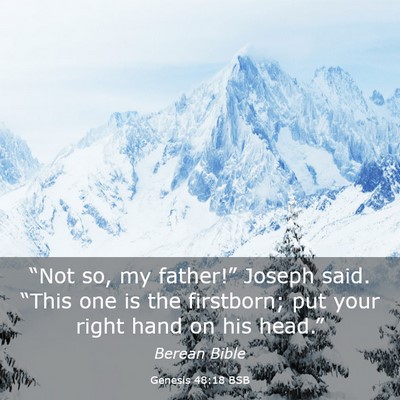 Picture 03 - Genesis 48:18 BSB - “Not so, my father!” Joseph said. “This one - Bible Verse Picture