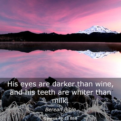 Picture 03 - Genesis 49:12 BSB - His eyes are darker than wine, and his teeth are - Bible Verse Picture