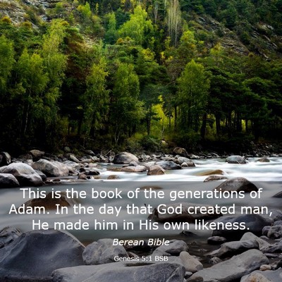 Picture 03 - Genesis 5:1 BSB - This is the book of the generations of Adam. In - Bible Verse Picture