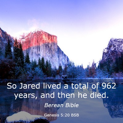Picture 03 - Genesis 5:20 BSB - So Jared lived a total of 962 years, and then he - Bible Verse Picture