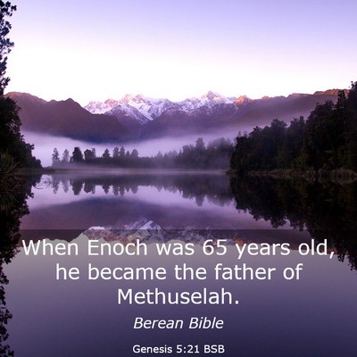 Picture 03 - Genesis 5:21 BSB - When Enoch was 65 years old, he became the father - Bible Verse Picture