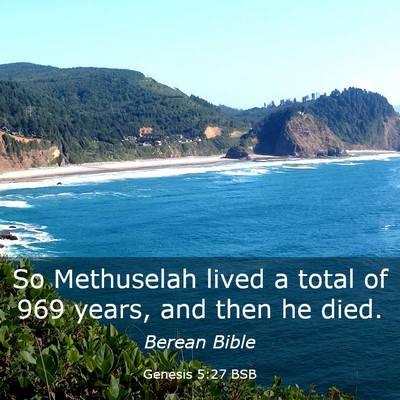 Picture 03 - Genesis 5:27 BSB - So Methuselah lived a total of 969 years, and - Bible Verse Picture