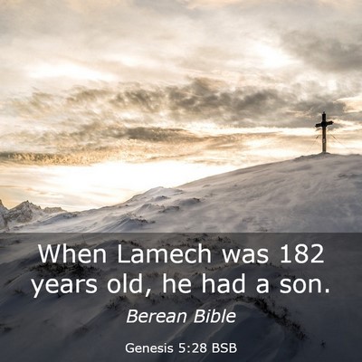 Picture 03 - Genesis 5:28 BSB - When Lamech was 182 years old, he had a - Bible Verse Picture
