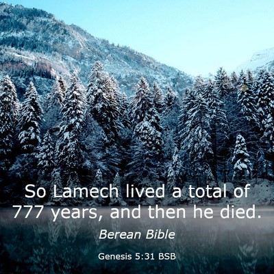 Picture 03 - Genesis 5:31 BSB - So Lamech lived a total of 777 years, and then he - Bible Verse Picture