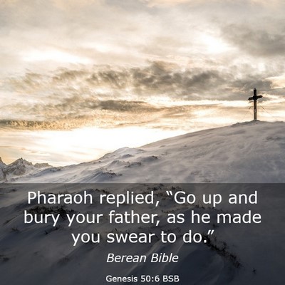 Picture 03 - Genesis 50:6 BSB - Pharaoh replied, “Go up and bury your father, - Bible Verse Picture