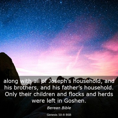 Picture 03 - Genesis 50:8 BSB - along with all of Joseph’s household, and his - Bible Verse Picture