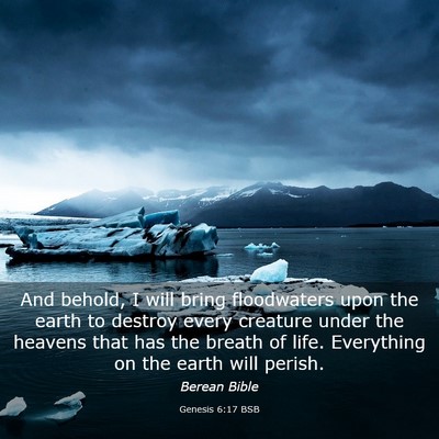 Picture 03 - Genesis 6:17 BSB - And behold, I will bring floodwaters upon the - Bible Verse Picture