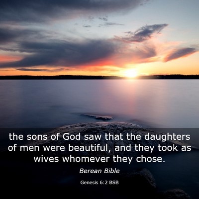 Picture 03 - Genesis 6:2 BSB - the sons of God saw that the daughters of men - Bible Verse Picture
