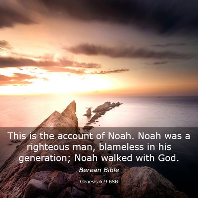 Picture 03 - Genesis 6:9 BSB - This is the account of Noah. Noah was a righteous - Bible Verse Picture
