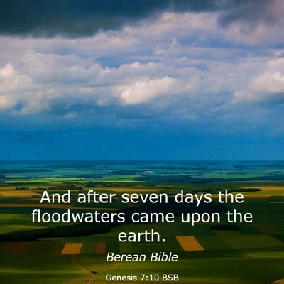 Picture 03 - Genesis 7:10 BSB - And after seven days the floodwaters came upon - Bible Verse Picture