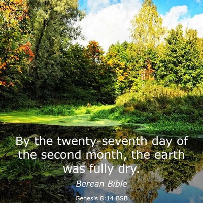 Picture 03 - Genesis 8:14 BSB - By the twenty-seventh day of the second month, - Bible Verse Picture
