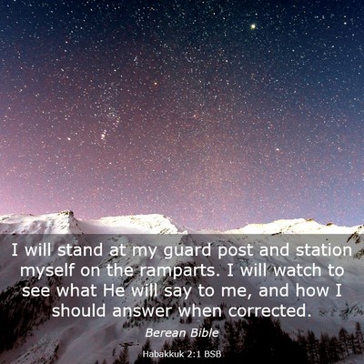 Picture 03 - Habakkuk 2:1 BSB - I will stand at my guard post and station myself - Bible Verse Picture