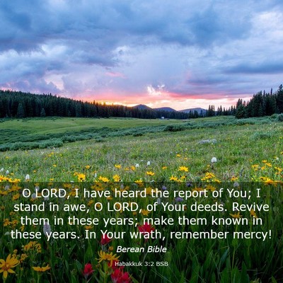 Picture 03 - Habakkuk 3:2 BSB - O LORD, I have heard the report of You; I stand - Bible Verse Picture
