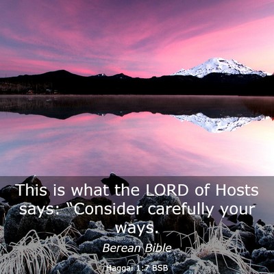 Picture 03 - Haggai 1:7 BSB - This is what the LORD of Hosts says: “Consider - Bible Verse Picture